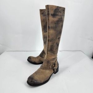 Vince Camuto Women's Shaylee Riding Distressed Coal Boots Size 9
